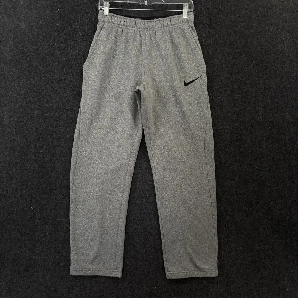 Nike Sweatpants Men's Small Gray Dri-FIT Fleece Pockets Drawstring Pants